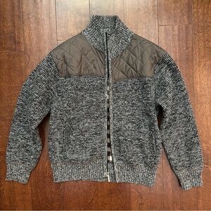 Gioberti Boy’s Brown & White Marled Knit & Quilted Jacket, Fleece Lined, Size 12